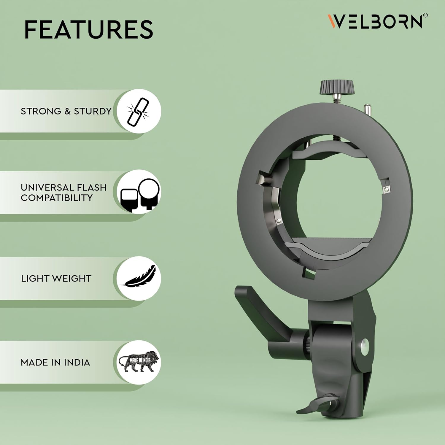 Welborn Multipurpose S2 Type Speedlite Bracket Welborn Multipurpose S2 Type Speedlite Bracket